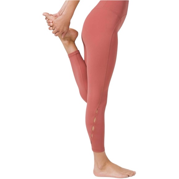 LULULEMON Unlimit High-Rise Tight 25" Leggings Keyhole Nulu Brier Rose Pink 8 - Picture 4 of 11